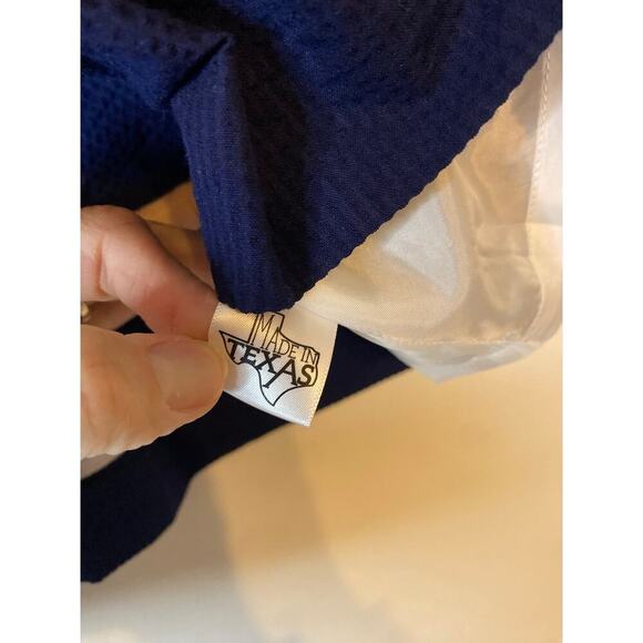 NWT Lauren James Navy Blue Seersucker Pleated Skirt Pockets Preppy Medium - Picture 9 of 11